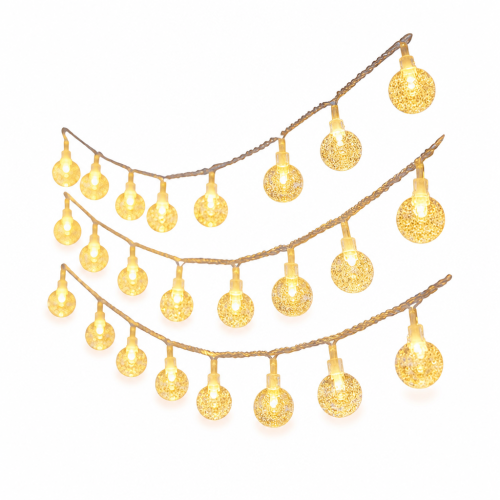Warm White Globe LED String Lights, 100 Connectable Lights, Plug-In, Christmas Decoration