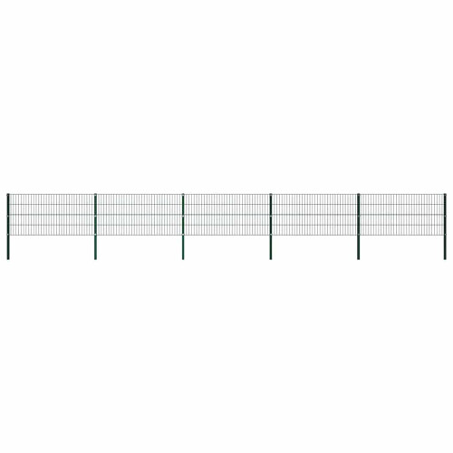 VidaXL vidaXL Fence Panel with Posts Iron 867x80 cm Green