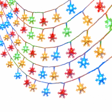 Multicolor Snowflake LED Christmas String Lights, 5 m 50 LEDs, Waterproof Battery Box, 8 Modes with Remote Control