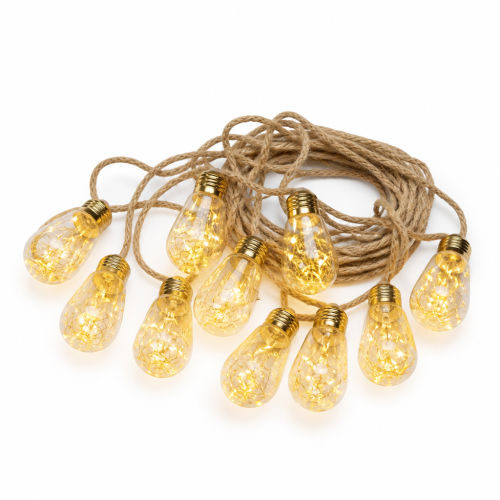 Solar String Lights with 40 Round Bulbs, Warm White, 8 Modes, USB Rechargeable, Remote Control, Waterproof Outdoor