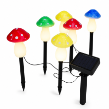 Solar LED Mushroom Garden Lights, 8 Multicolour Waterproof Stake Lights for Outdoor Garden Decoration