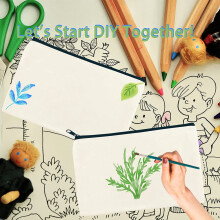 16-Delige Multifunctionele Cosmeticatas met Ritssluiting Canvas Make-Upzakjes Toilettas Pen Potloodtas Doe-Het-Zelf Handtas