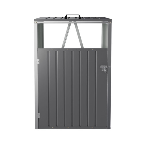 Living And Home Metal Outdoor Garbage Bin Shed For 1 Trash Bin 2