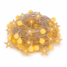 Waterproof Outdoor LED String Lights with Stars and Globe Bulbs, 50 m, 400 Lights, 220 V, Camping Tent