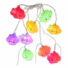 Colourful Cloud LED Fairy Lights USB, 20 Steady-On LEDs for Bedroom and Birthday Party Décor