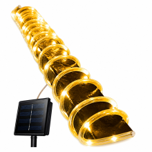 Solar LED Rope Light for Outdoor Garden, Waterproof, White Light, 300 LEDs