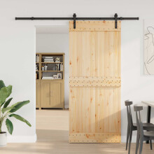 vidaXL Sliding Door NARVIK Natural and Black
