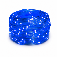 Blue Outdoor LED Fairy Lights, 400 LEDs, Waterproof Low Voltage, Solar and Rechargeable, Remote Control, 19 Modes