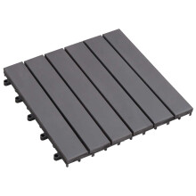vidaXL Terrassenfliese 30 Stk. Grau 30 x 30 cm Akazien-Hartholz