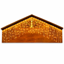 Solar LED Icicle String Lights, Warm Yellow, 162 LEDs, Waterproof Outdoor Garden and Roof Decoration