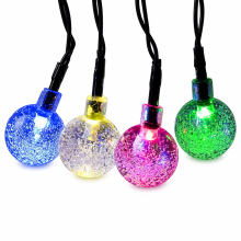 Solar LED Bubble Globe String Lights, 60 Multicolor Waterproof Lights for Garden, Camping and Outdoor Decor