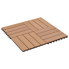vidaXL Terrassenfliese 22 stk. Teak 30 x 30 cm WPC