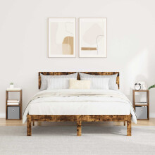 vidaXL Bedside Table with Drawer 2 pcs Smoked Oak 25.5 x 22 x 49.5 cm