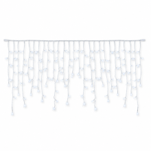 Solar Outdoor LED Curtain String Lights, White, 162 LEDs, Garden and Holiday Decoration