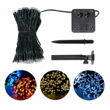 Solar Multicolour LED String Lights IP65, 100 LEDs, 12 m, 8 Modes, for Garden and Camping