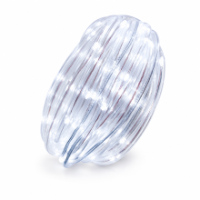 White Solar LED Rope Light for Outdoor, Waterproof, 200 LEDs with Remote Control for Garden and Christmas