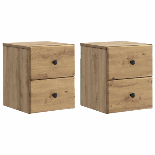 VidaXL vidaXL Wall-Mounted Bedside Cabinet 2 pcs Artisan Oak Engineered Wood