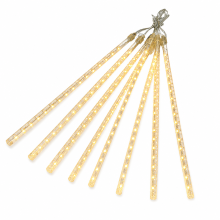 Solar LED Meteor Shower Lights, Warm White, 10 Tubes for Garden and Tree Decoration