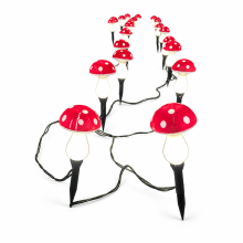 Solar LED Mushroom Garden Stake Lights, 6 Red Outdoor Waterproof Landscape Decoration Lights