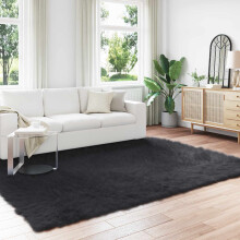 vidaXL Faux Sheepskin Rug TAFALLA Black 240 x 340 cm Polyester