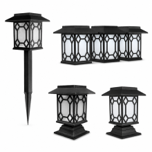 Solar Outdoor Garden Light, Waterproof Lattice Decorative Lamp for Patio and Yard, White Light