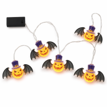 Devil Pumpkin LED String Lights for Halloween, USB Powered, 40 Lights, Waterproof