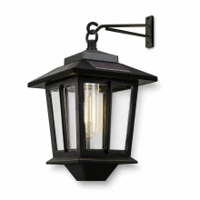Vintage Solar Wall Lantern in Die-Cast Aluminium, Warm Filament Light, Waterproof Outdoor, 1 Unit