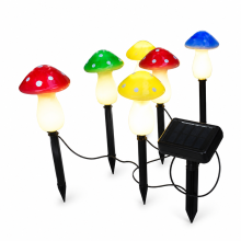 Solar LED Mushroom Stake Lights, Multicolour 20-Head Waterproof Garden Outdoor Decoration