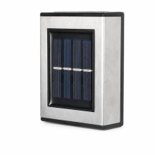 Solar Outdoor Wall Light Stainless Steel, 2 LED Warm White Up Down Waterproof Garden Wall Lamp