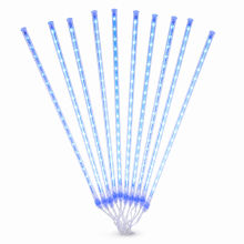 Blue LED Meteor Shower Lights, 10 Tubes, 360 LEDs, Waterproof Plug-In Outdoor Decorative String Lights