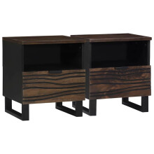 vidaXL Bedside Cabinet 2 pcs Walnut 40 x 33 x 46 cm Engineered Wood