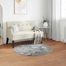 vidaXL Faux Sheepskin Rug TAFALLA Grey Ø 80 cm Polyester