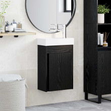 vidaXL Bathroom Vanity Unit with Tap Black Oak 40.5 x 22.5 x 62 cm