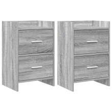 vidaXL Bedside Tables 2 pcs Grey Sonoma 40 x 30 x 60 cm