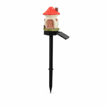 Solar LED Mushroom House Garden Stake Light, Resin Waterproof Outdoor Decorative Landscape Light