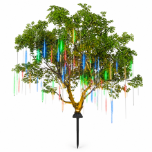 Multicolor Meteor Shower LED Tube Lights, 10 Pack, Waterproof, Connectable Plug-In Tree and Outdoor Decoration