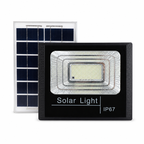 200W Solar LED Floodlight IP67 Outdoor, 400 LEDs, Remote Control, Light Sensor and Timer for Garden