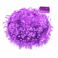 Purple Plug-In LED String Lights, 300 LEDs, Christmas and Outdoor Decoration