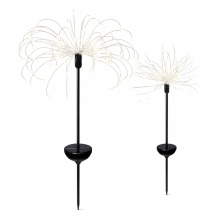 Solar Firework Garden Stake Light, 200 White LEDs, 2 Modes, Rain-Resistant Outdoor Decorative Light