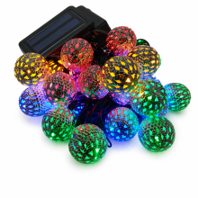 Multicolour Moroccan Ball LED Fairy Lights, 40 LEDs, 8 Modes, Remote Control, Waterproof Battery Box