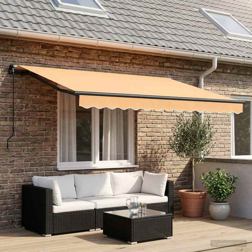 Vidaxl Retractable Awning Sand 350 X 250 Cm Polyester And Aluminium