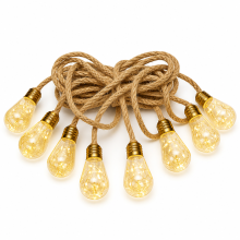 Solar String Lights with 40 Round Bulbs, Warm White, 8 Modes, 10 m, Waterproof Outdoor Garden