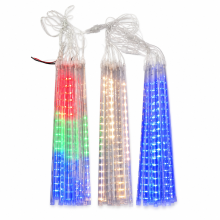 Solar Multicolor Meteor Shower LED String Lights, Waterproof 8-Tube Tree and Outdoor Decoration