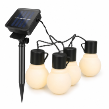 Plug-In Waterproof Outdoor LED Globe String Lights, 40 Warm White Bulbs, Black Cable, 10 m