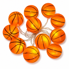 Basketball LED String Lights, 20 USB Lights with Remote Control, Kids Room and Birthday Party Decoration