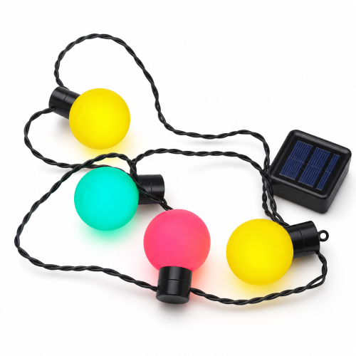 24V Low-Voltage LED Globe String Lights, 20 Warm Light Bulbs for Tent and Garden