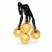 Solar LED Bubble String Lights, Warm White, 60 Waterproof Decorative Lights for Garden, Camping and Outdoor Use