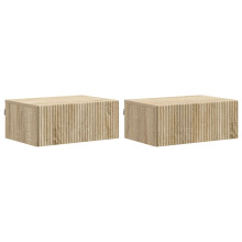 vidaXL Wall-Mounted Bedside Cabinet 2 pcs Sonoma Oak 49 x 34.5 x 20 cm
