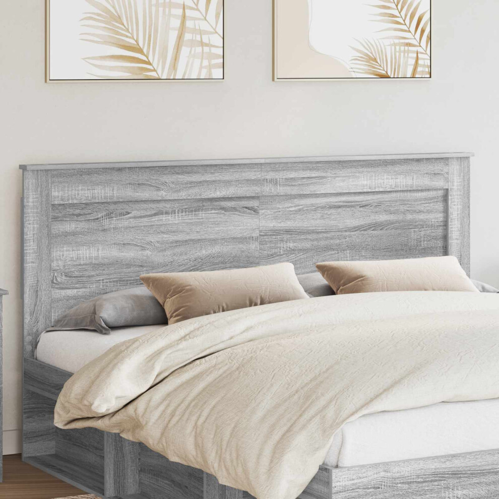 Vidaxl Headboard With Headboard Grey Sonoma 200 Cm Engineered Wood