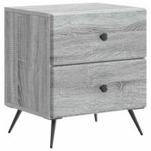 vidaXL Bedside Cabinet Grey Sonoma 43 x 34.5 x 47.5 cm Engineered Wood